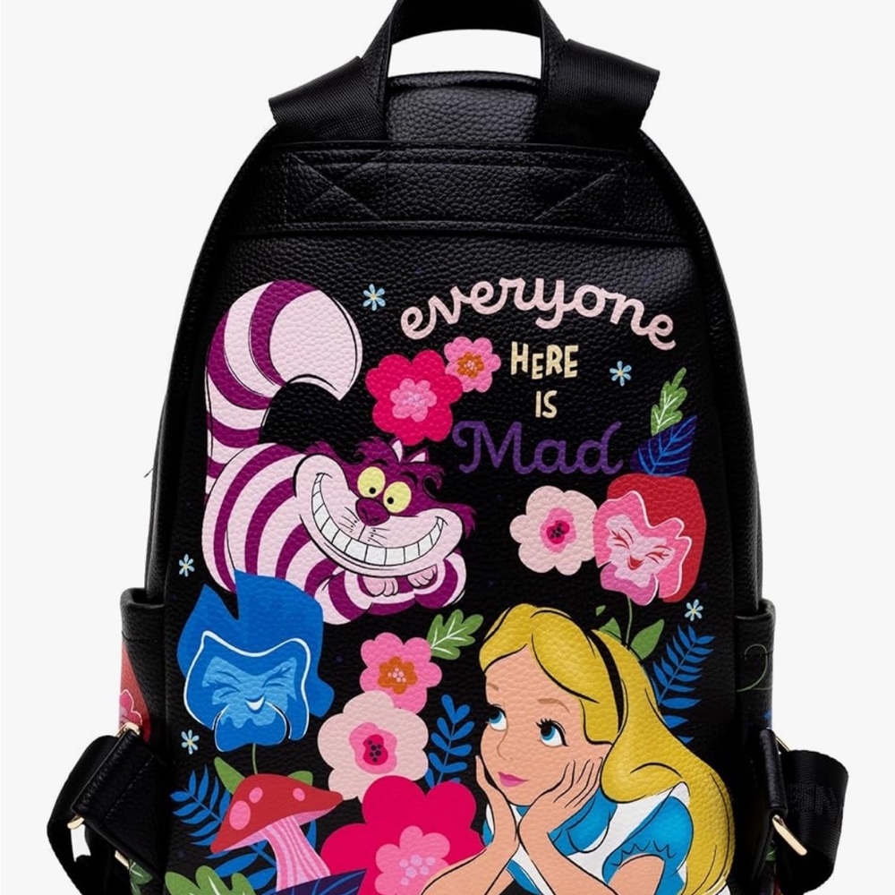 WandaPopDisney Alice in Wonderland Cheshire Cat Black backpack New!